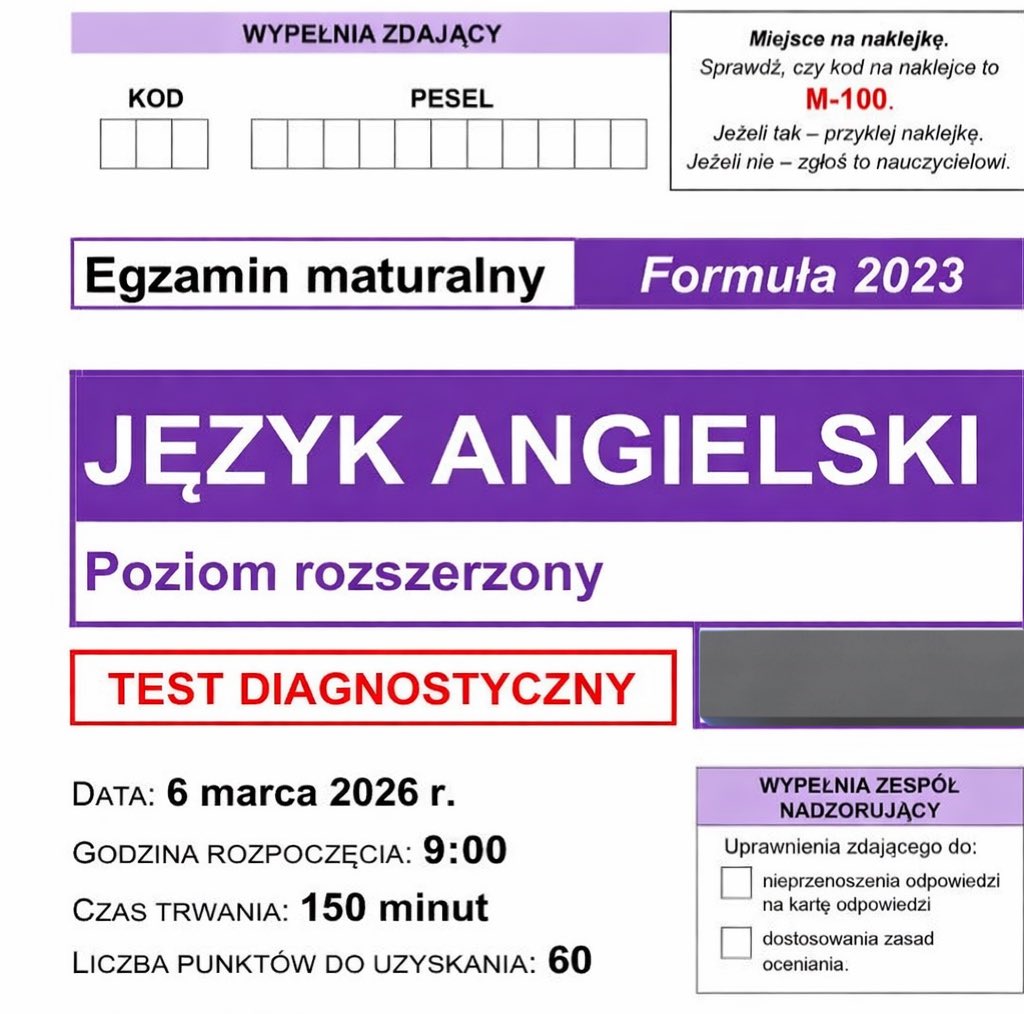 majonez_w's tweet photo. Dzień dobry maturzyści, wracamy z kolejnymi przeciekami, dziś próbny angielski który dostaniecie ode mnie na dm jeśli
Dacie Retweet like oraz follow
#maturaprobna #matura #maturaprobnacke https://t.co/BVQS6L9hEi