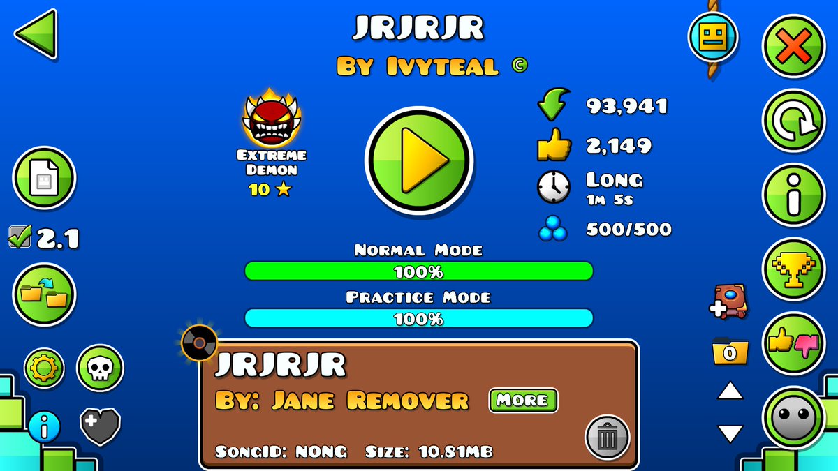 me he pasado este nivel esta bien me ha gustado he muerto al 94% como un retrasado 5 intentos antes de pasarmelo TOP