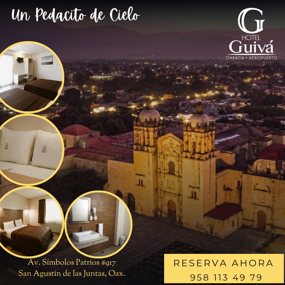 Reserva tu habitación hoy mismo y prepárate para tu siguiente visita a Oaxaca y disfruta unos lindos atardeceres.
Aceptamos pagos con tarjeta Contamos con espacios para trabajar y habitaciones climatizadas Av. Símbolos Patrios #917, San Agustín de Las Juntas, Oaxaca.