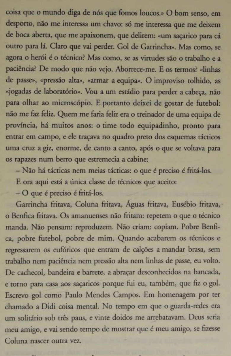 Antonio Lobo Antunes, "Desculpem mas vou falar de futebol".