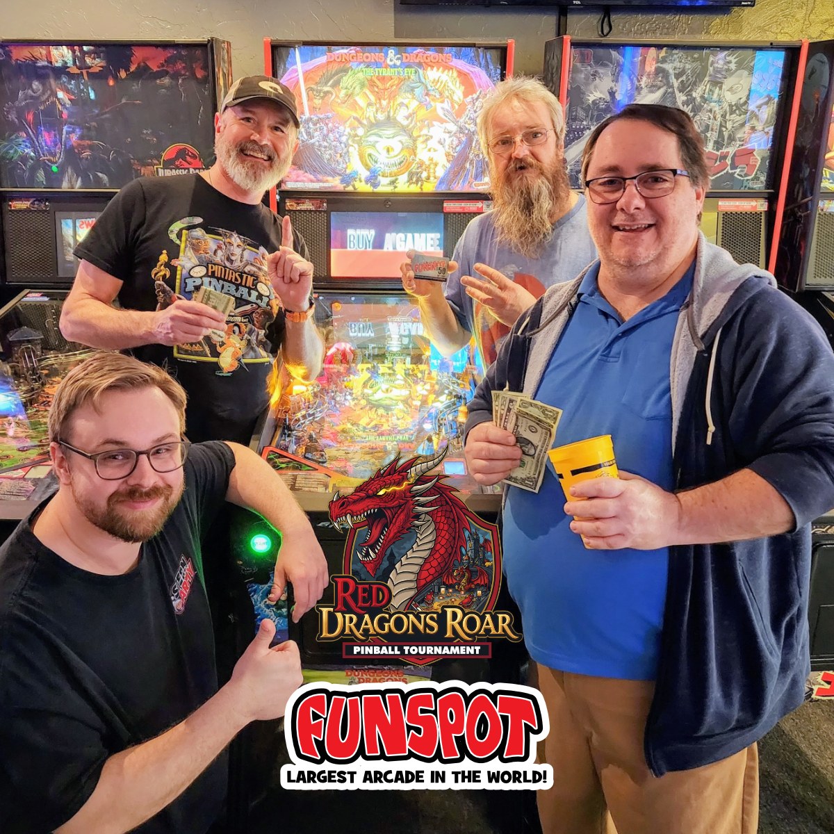 funspotnh's tweet image. 🐉 Red Dragon’s Roar results!

16 players battled through 18 Matchplay rounds before Amazing Race finals.

The championship came down to Dave Lawton vs Jeff Pinard on Dungeons &amp;amp; Dragonsl!

Winners:
🥇 Dave Lawton
🥈 Jeff Pinard
🥉 Shawn Chastney
⭐ TD: Zack Holt

#FunspotNH