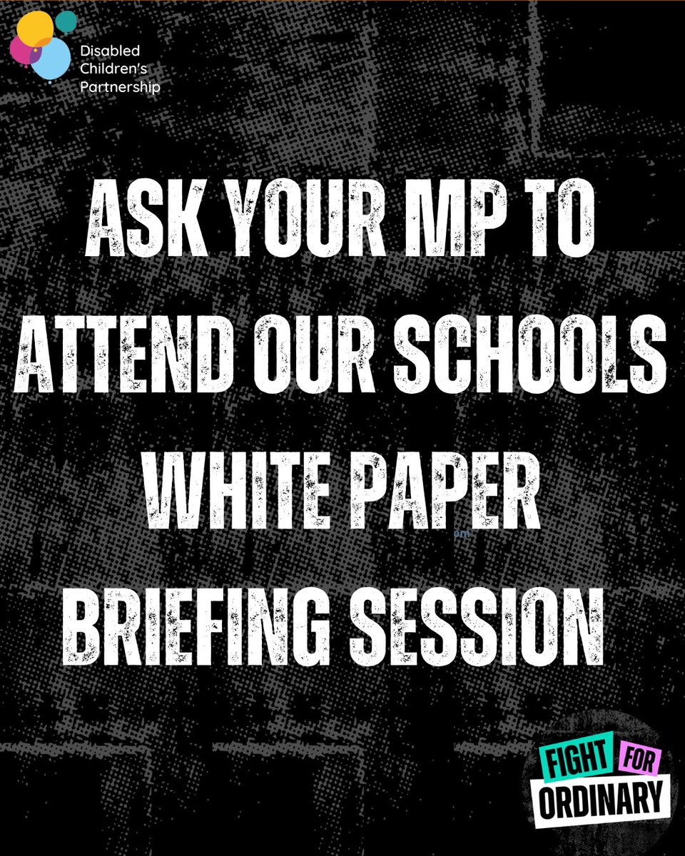 DCPcampaign's tweet photo. 🚨URGENT ACTION 🚨

Ask your MP to attend our briefing session on the Schools White Paper hosted with @letuslearntoo.

This is a chance for MPs to hear what the SEND sector wants to see and raise their concerns.

Invite your MP: https://t.co/UDElFBgf6Z https://t.co/klgsboGMKU