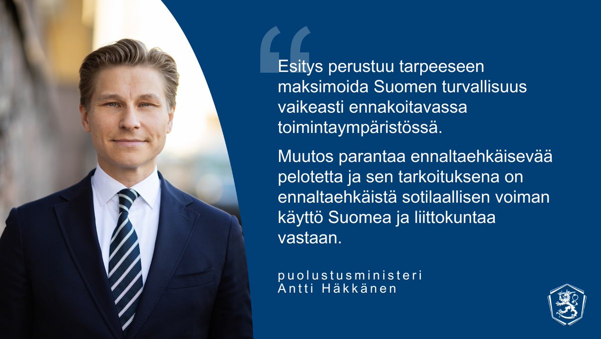 DefenceFinland's tweet photo. Puolustusministeriö lähettää lausuntokierrokselle esityksen ydinenergia- ja rikoslain muuttamisesta.

Lue tiedote⬇️
https://t.co/Ff6dhwdlbA https://t.co/jsOK2ReZK9