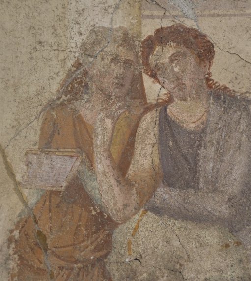 Closest thing to a book in #Pompeii were the separate wax tablets tied together.
It is pleasing to find that most depictions of them are in the hands or homes of women.  #WorldBookDay 
#WorldBookDay2026