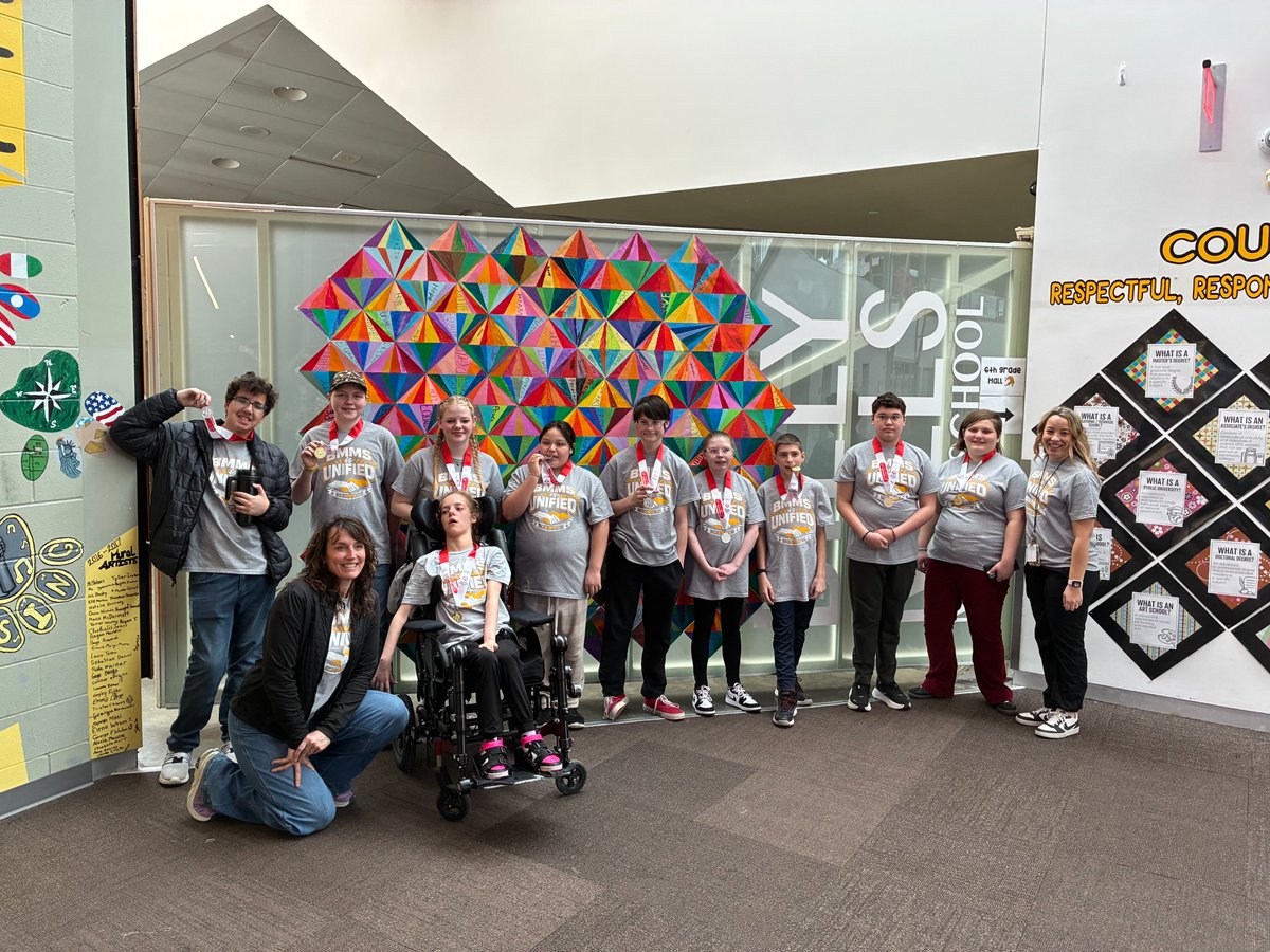 BMMSCougars's tweet photo. Unified PE News! - Bocce Tournament, Feb. 21st

2 teams took Gold &amp; 1 Team took Silver!   

Gold 1- Frany, Daniel, Dani, Jaxon
Silver- Carter, Ollie, Marleigh, Addison W
Gold 2- Brison, Isabel, Raylin

Shout Outs to Coach Tiff, Sydney and Dr. Barker for coaching our teams. ☺️🖤💛 https://t.co/Uk4z5N38OW
