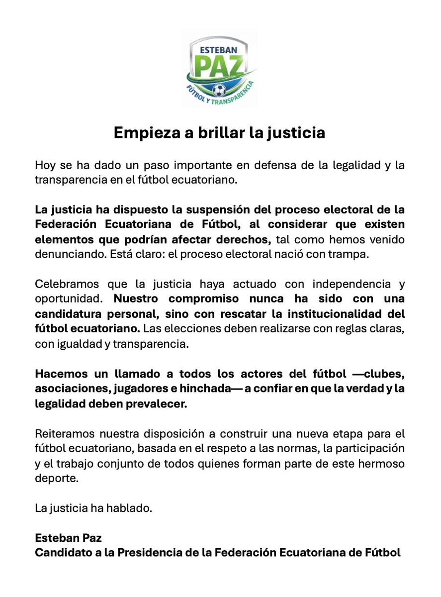 EstebanPazR's tweet photo. Empieza a brillar la justicia! https://t.co/46n5y9cE7a