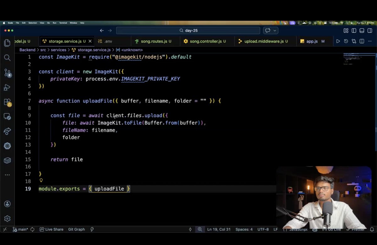 devHamza03's tweet photo. 📅 Day 120 of Cohort 2.0 | @sheryians_ 

Completed the Moodify project with final integrations like songs API and ImageKit.

Also practiced the full authorization flow by myself without referring to code.

A key lesson from @ankurdotio bhaiya: learn the flow, not just the code. https://t.co/2X0qIt1zDf