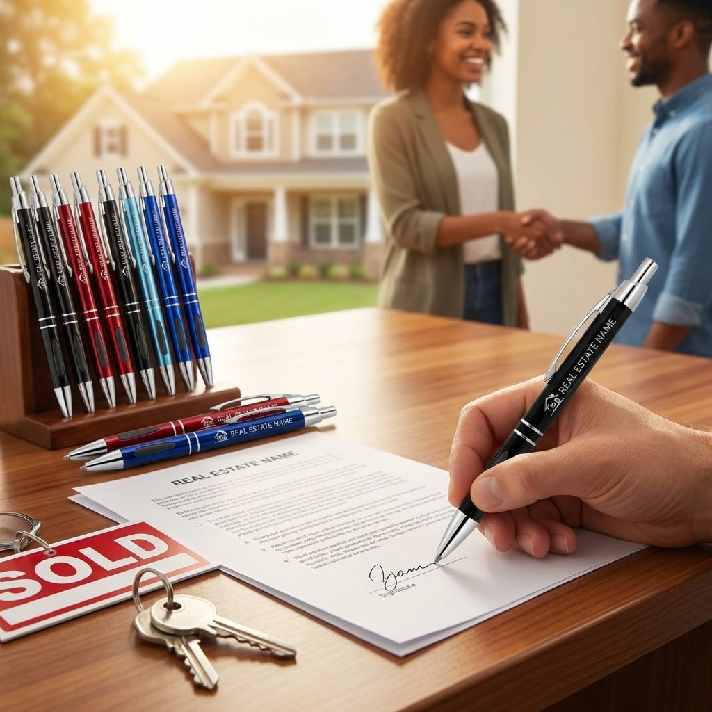 Every closing deserves a memorable moment. 🏡 Personalized pens your clients keep — and remember — forever. Small touch. Big impression. 

buff.ly/uFRUjWD 

#RealEstateMarketing #PersonalizedPens #CustomPens