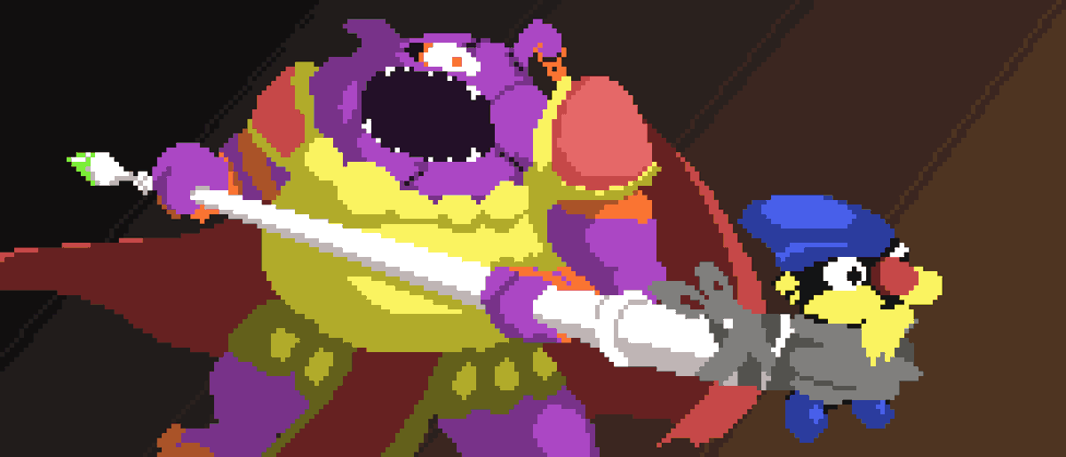 RonnyEGT's tweet photo. In celebration of Everhood Hunters being announced, I decided to make some stupid doodles of Everhood characters with weapons @EverhoodGame 
#pixelart #doodles #Fanarts #Everhood https://t.co/m1JHwUlIRg