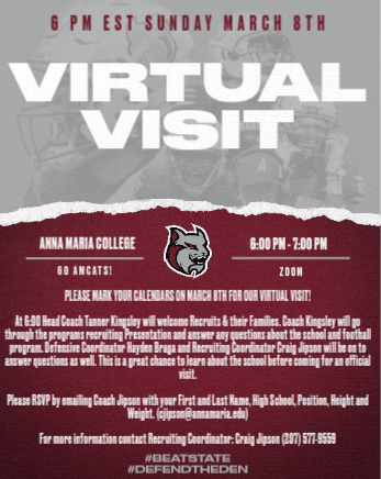 CoachJipson's tweet photo. 🚨🚨🚨🚨 VIRTUAL VISIT ALERT 🚨🚨🚨🚨

ANY 26 RECRUITS INTERESTED IN JOINING OUR VIRTUAL VISIT PLEASE TEXT OR DM ME TODAY!

✅ Virtual Visit
✅ Get an Offer
✅ Official Visit
✅ Commit
✅🏆MASCAC CHAMPIONS🏆

#BeatState
#DefendTheDen
#FloridaAmcats
#AmcatAirRaid https://t.co/2xPItIbOWy