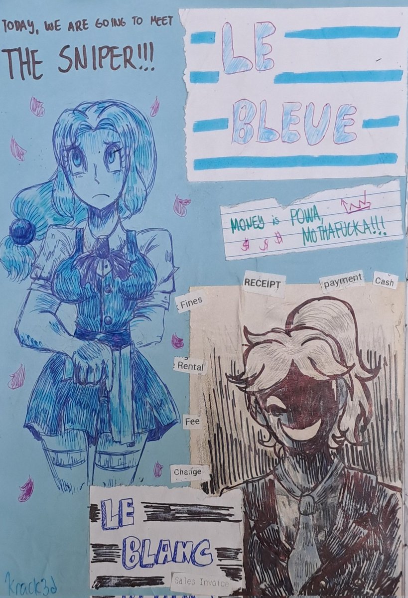 KevlarCrack3d's tweet photo. 💙🔫🎀
💀🔫🤑
#OC #ocartist #artwork #ArtistOnTwitter #artmoots #drawing #drawingart #artistsontwitter #arttwt #ballpoint #pen #traditionalart #traditional #sketchbook #drawing #drawingart #marker https://t.co/kRKGxpja8B