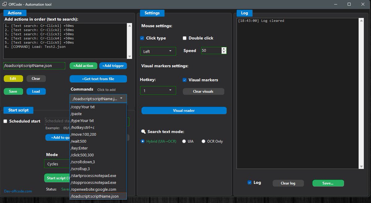 🚀 Upcoming update: The new /loadscript command is here!

Ever wanted to break your massive automation scripts into smaller, more manageable pieces? Now you can! By adding /loadscript:fileName.json to the end of your action sequence, the tool will automatically load the next