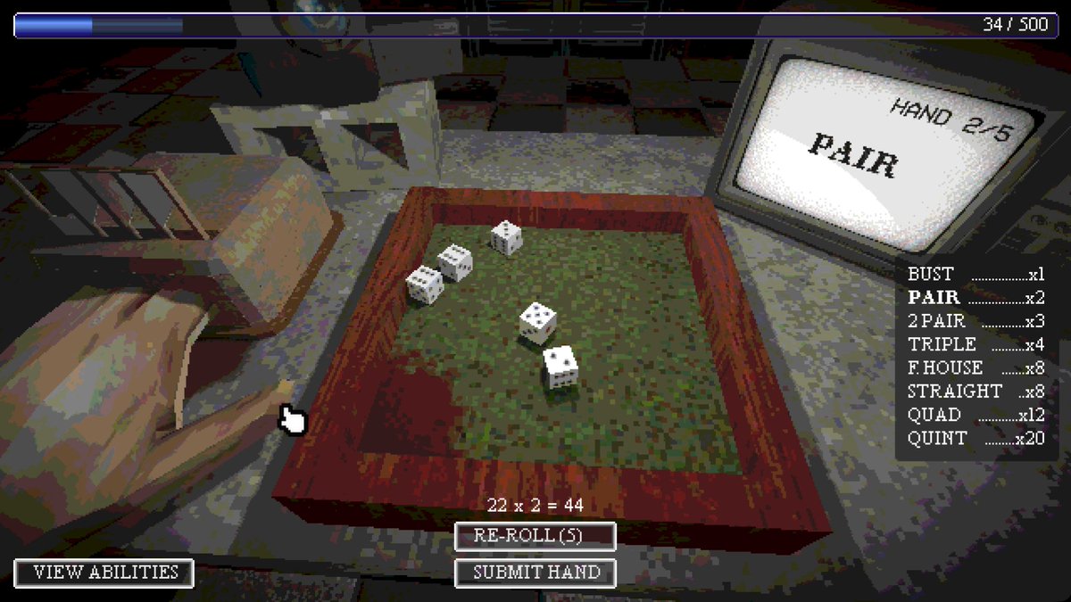 captain567's tweet photo. Added damage states to Die Severed! As you lose fingers, the table gets bloodier and bloodier and your vision narrows

#indiegame https://t.co/EDX52PbHcT