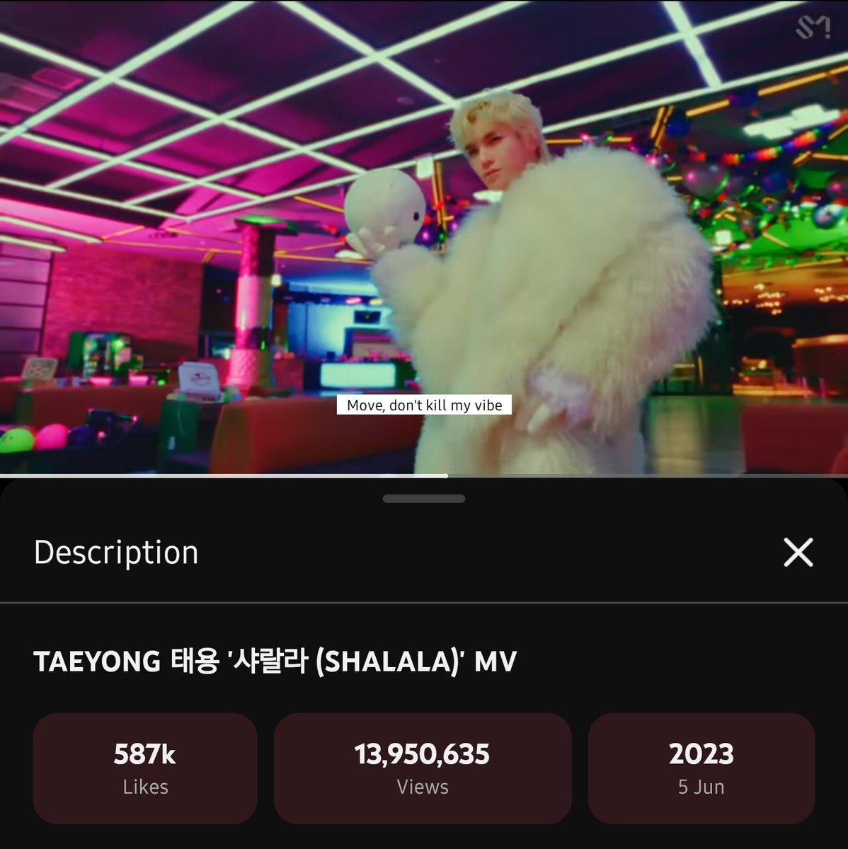 [STREAMING - YOUTUBE] 260306

#TAEYONG 태용 '샤랄라 (SHALALA)' MV has reached 13.95M views!

🎥🕺 youtu.be/aO5DPf0vebc

Less than 50,000 streams away for 14M milestones 🙌

#TAEYONG_SHALALA
#태용 #NCT태용 #テヨン