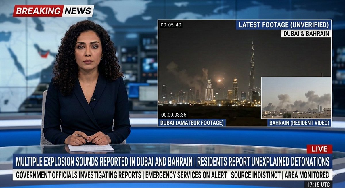 The360knowledge's tweet photo. BREAKING: Multiple Explosions Rock Dubai and Manama as Iran Launches New Missile Wave
#Iran #IranWar #Khamenei #Dubai #DubaiUnderAttack #MiddleEast #America #Trump #Gulf #Israel 
#F15Crash #F15 #IranIsraelWar #TelAviv #Azerbaycan
#عاجل_الان #Dior https://t.co/gD0V73nQDx