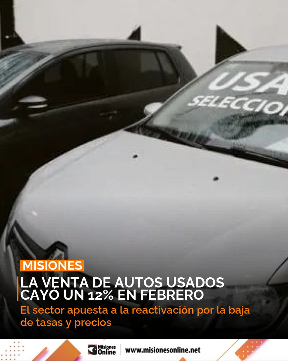 misionesonline's tweet image. Misiones: la venta de autos usados cayó 12% en febrero 📉. Factores estacionales y la expectativa de menores precios explican la baja. El sector apuesta a una reactivación.
misionesonline.net/2026/03/05/ven…
#Misiones #AutosUsados #Economia