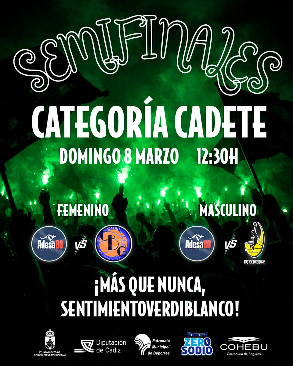 adesa80balonces's tweet photo. 📋Dos platos principales para el menú de este domingo📋
🗓2° partido de semifinales para los y las cadetes que necesitan de su afición a su lado
💚¡MÁS QUE NUNCA, #SENTIMIENTOVERDIBLANCO!💚
@AguasFontarel @COHEBUSeguros https://t.co/OGbfbzjQ6y