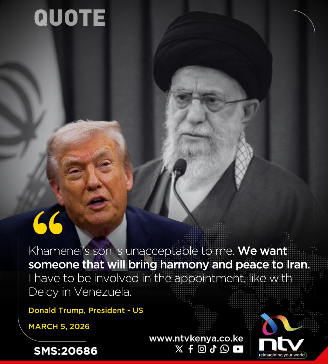 Trump: I have to be involved in the appointment of Iran’s next supreme leader