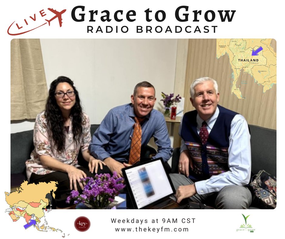 🎤Grace to Grow LIVE radio🎤

Thank you to Chad &amp; Sarah Inman, missionaries serving in Thailand, for joining Pastor John Wilkerson on Grace to Grow LIVE radio remotely from Mainland SE Asia.

🎧Weekdays at 9:00 AM CST
🔑📻90.5 The Key FM
💖Invite someone to listen with you🙂