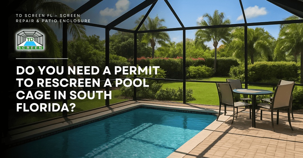 TDSCREENFL's tweet photo. Do you need a permit to rescreen a pool cage in South Florida? In many cases, replacing only the screen mesh is considered routine maintenance and may not require a permit. https://t.co/8UK1VSkuB7