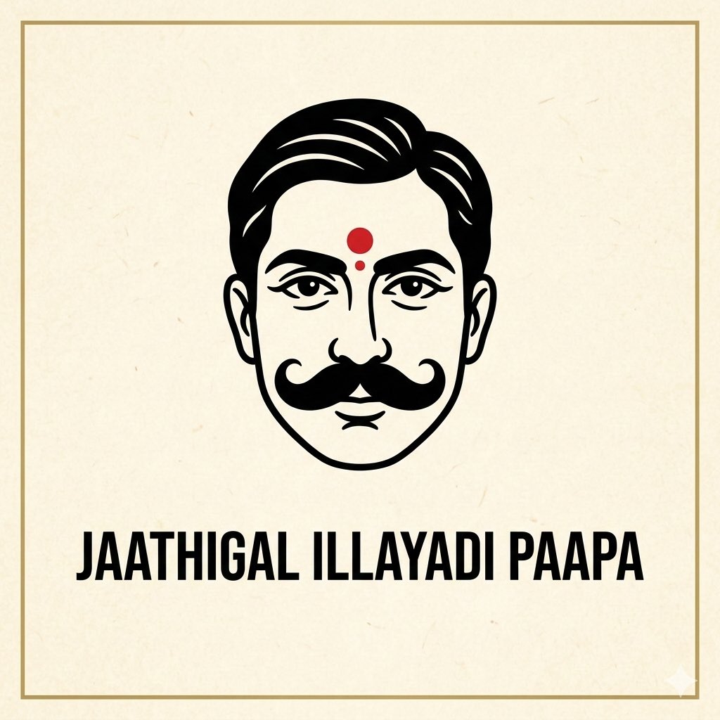 जातियां नहीं हैं, नन्हे बच्चे! महाकवि भारती जी का यह अमर संदेश हमें सच्ची समानता सिखाता है।

#JaathigalIllayadiPaapa