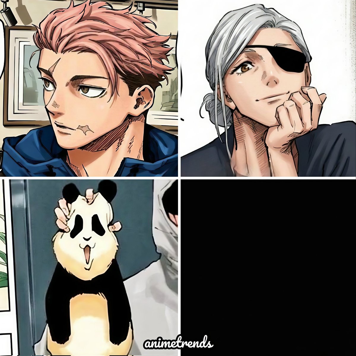 AnimetrendsLA's tweet photo. Itadori, Nobara, Panda y Megumi de viejitos 😭 https://t.co/6OMJ7OIE6N