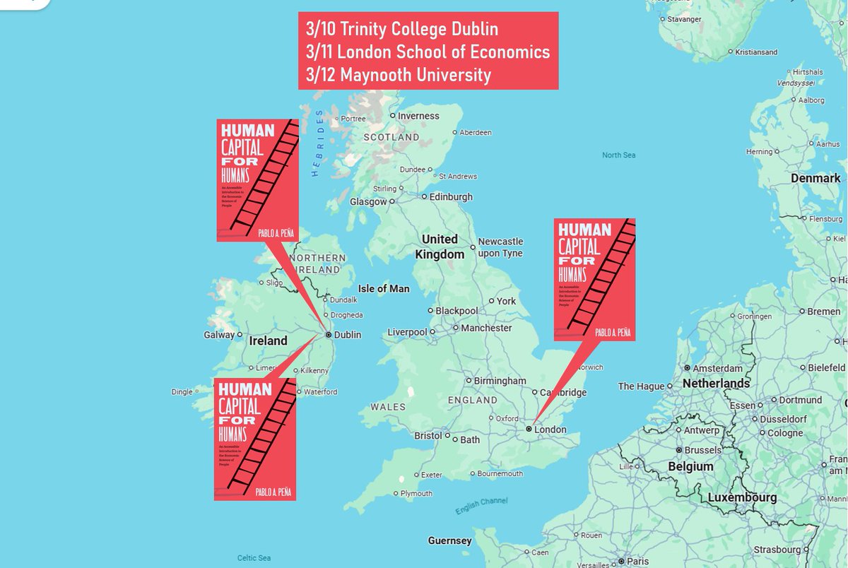 I'm elated to present 𝐇𝐮𝐦𝐚𝐧 𝐂𝐚𝐩𝐢𝐭𝐚𝐥 𝐟𝐨𝐫 𝐇𝐮𝐦𝐚𝐧𝐬 next week at <a href="/tcddublin/">Trinity College Dublin</a>, <a href="/LSEnews/">LSE</a>, and <a href="/MaynoothUni/">Maynooth University</a>. What a treat!
<a href="/UChicago/">The University of Chicago</a> <a href="/UChi_Economics/">UChicago Economics</a> <a href="/UChicagoPress/">UChicagoPress</a>