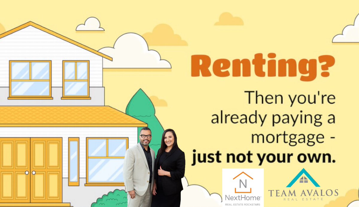 Team_Avalos's tweet photo. Stop throwing your money away on rent and start building equity in your own 'home sweet home'! 🏡💰 Contact us today to make your dream home a reality. 🙌🏼 

Team Avalos-Carlos &amp; Rose
Realtor® | DRE Lic# 01812057
NextHome Real Estate Rockstars 
☎️Carlos 818-399-4093
#TeamAvalos https://t.co/nXO2FFOy72