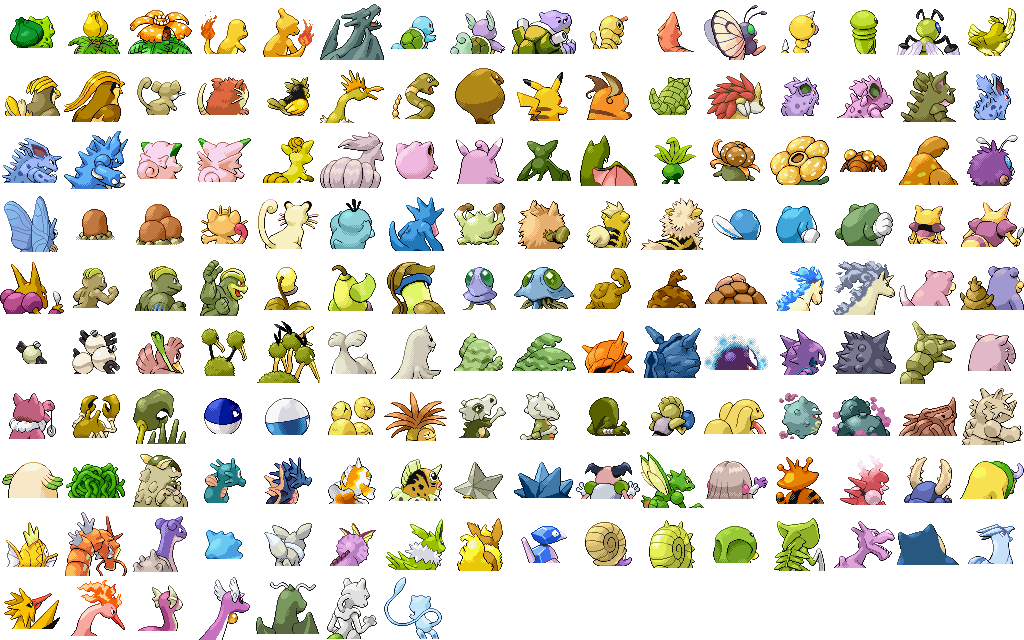 Pokemon Back Part The Original 151 Pokémon Back Sprites in Pokemon FireRed Version and ...