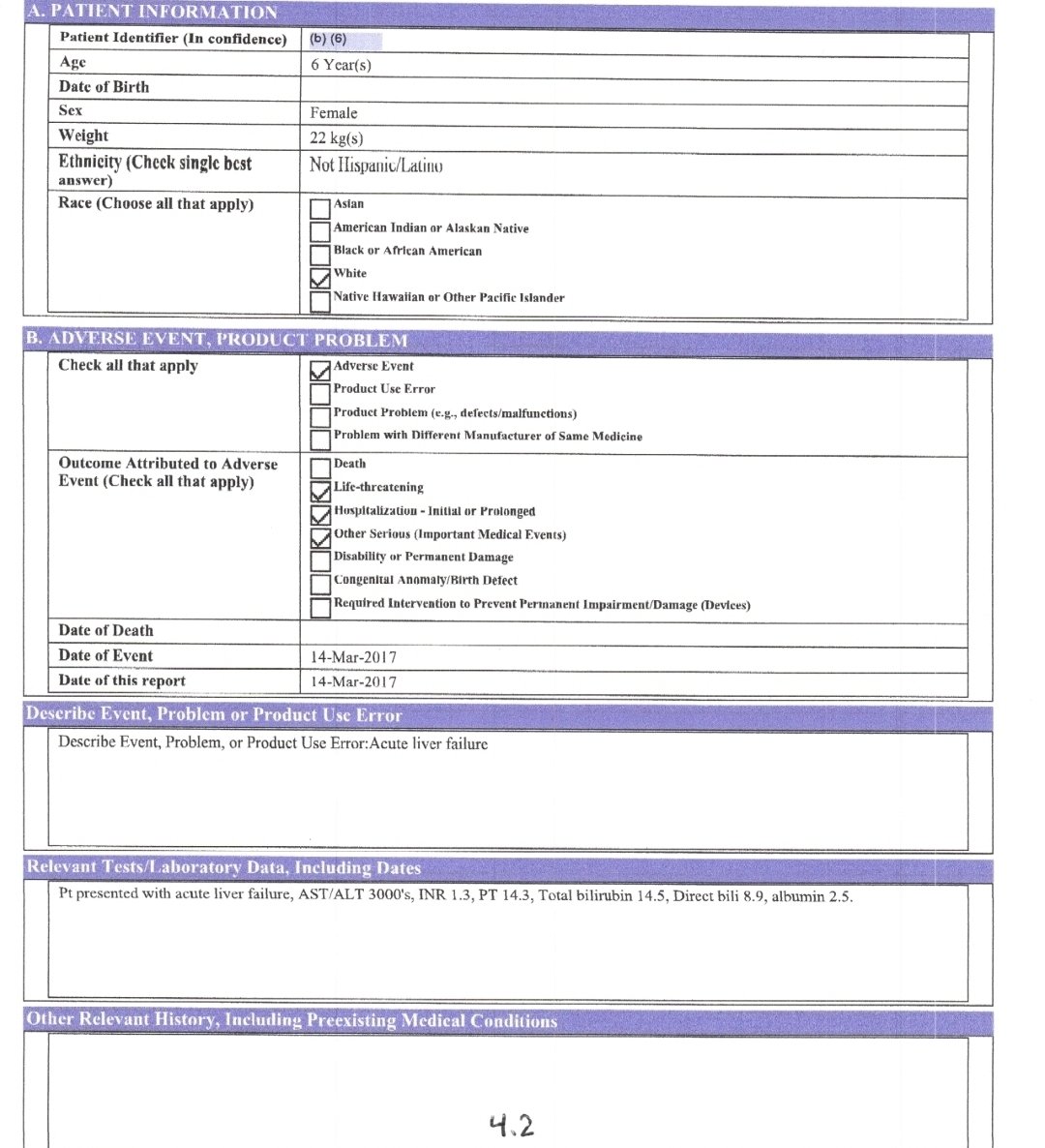 fionapettit71's tweet photo. This is an FOI document from #FDA
An #Autistic child was poisoned by #KerriRivera #Chlorinedioxide #Bleach protocol.
Child suffered liver failure from ingesting Bleach!
#Autism #PseudoscienceKills https://t.co/FfjvPrF1Jv