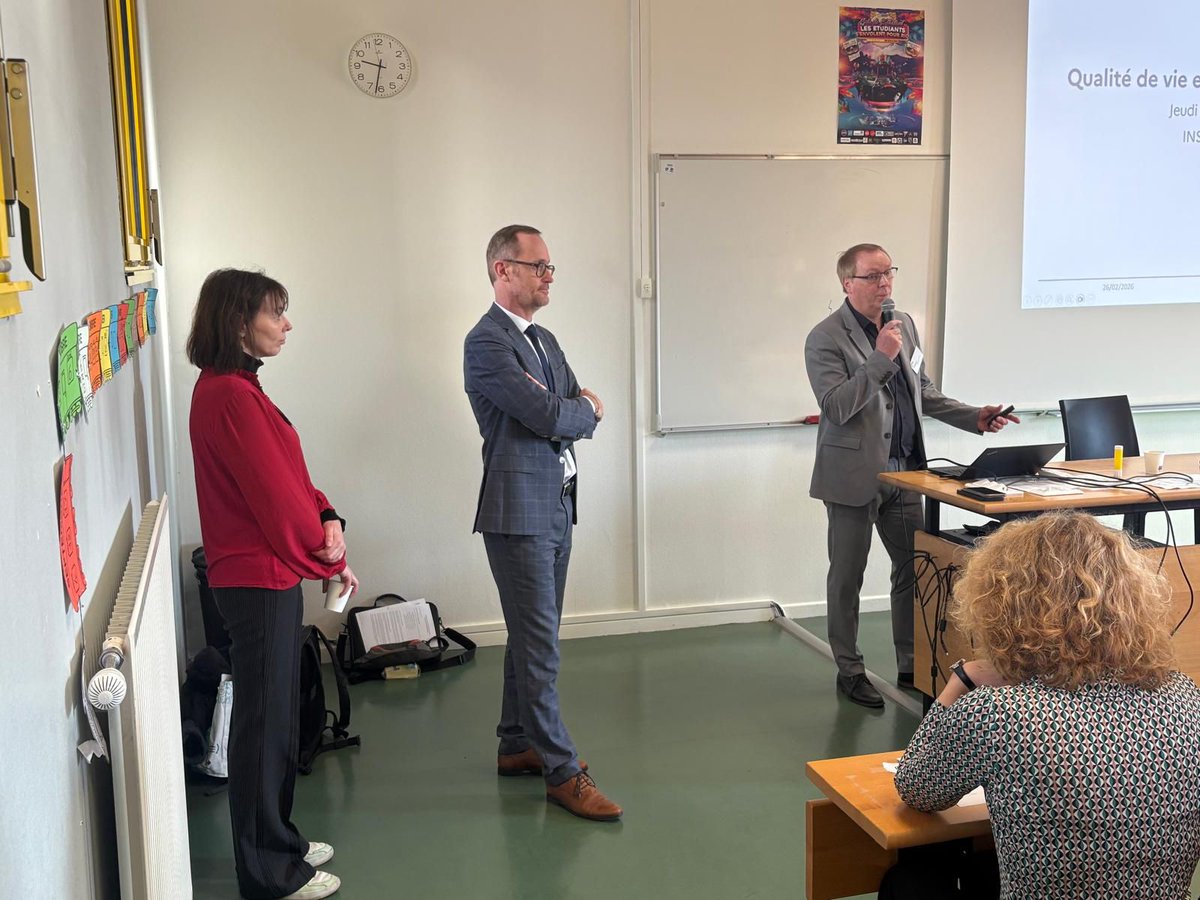 dsden26's tweet photo. 📢Le 26/02 avait lieu un séminaire dédié à la qualité de vie et aux conditions de travail à l’INSPE Valence. Objectif : co-construire des solutions pour améliorer le quotidien des personnels administratifs de la DSDEN26 et favoriser un environnement de travail sain et performant. https://t.co/lNUO8UgHa0