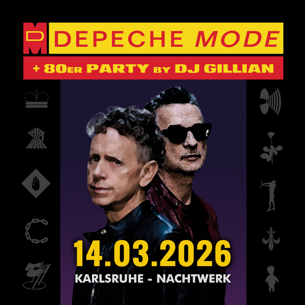 Gillian_Events's tweet photo. ⚜️ DEPECHE MODE &amp; 80er Party Karlsruhe⚜️
Feiere mit 300 anderen Fans! Die kultigsten Hits von Depeche Mode, 80er und Pop &amp; Wave Klassiker im Nachtwerk Karlsruhe von und mit DJ GILLIAN.
https://t.co/fbQi274kOx https://t.co/6vj2lw9nqB