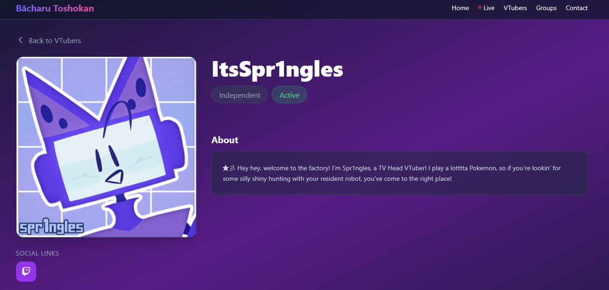 ★彡 𝗦𝗣𝗥𝟭𝗡𝗚𝗟𝗘𝗦 📺💜 TV Head VTuber tweet media