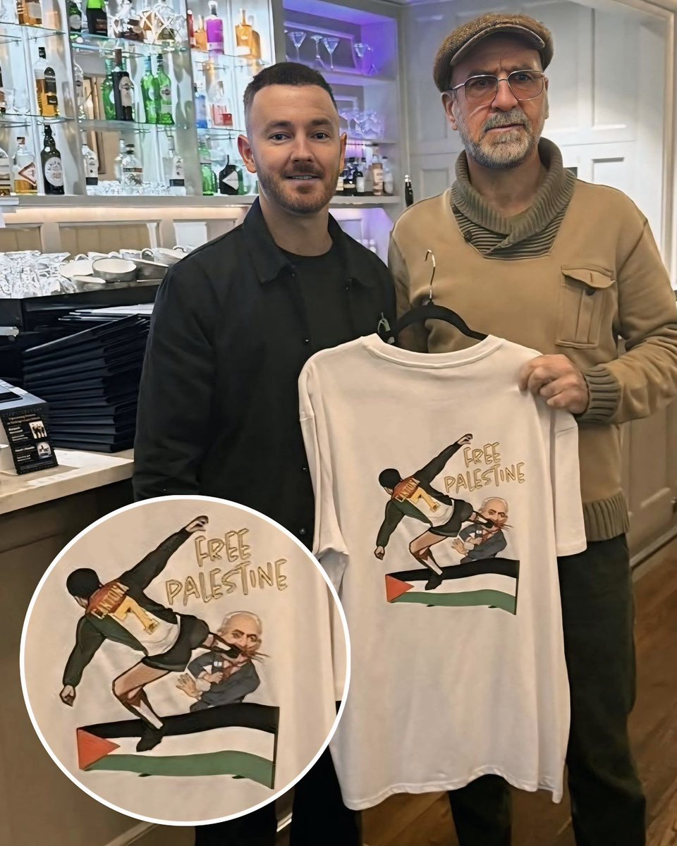 Eric Cantona and Free Palestine.