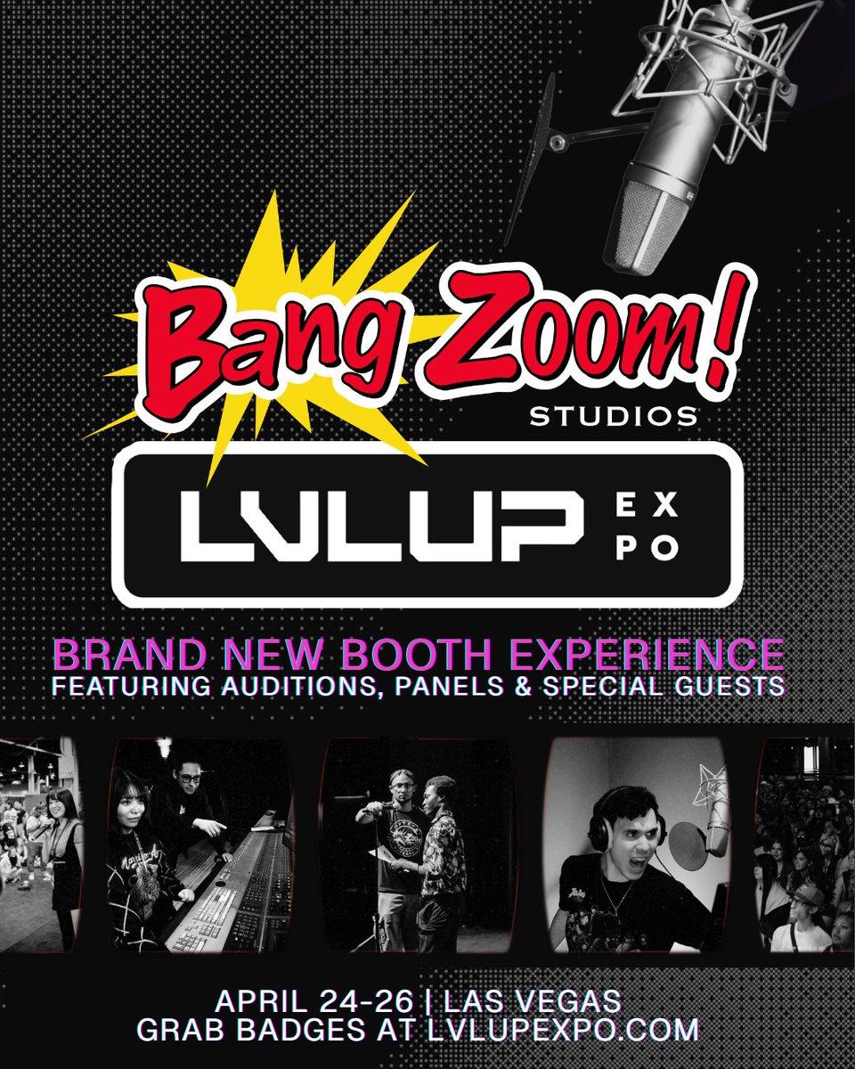 Join us at LVL UP EXPO in Las Vegas April 24–26 for a brand NEW voice acting audition experience! 🎙️

Meet industry pros, hear from special VO guests, &amp; step up to the mic to see what it takes to bring anime &amp; video games to life.

🚀 Grab your badges at lvlupexpo.com