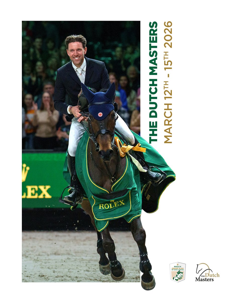 RolexGrandSlam's tweet image. Only a few days to go to The Dutch Masters, the first Major of 2026. Can Simon Delestre defend his title in the Rolex Grand Prix? 

📸: ©️ Rolex Grand Slam/Tom Lovelock 
#showjumping #equestrian #horse #rolexgrandslam #TheDutchMasters