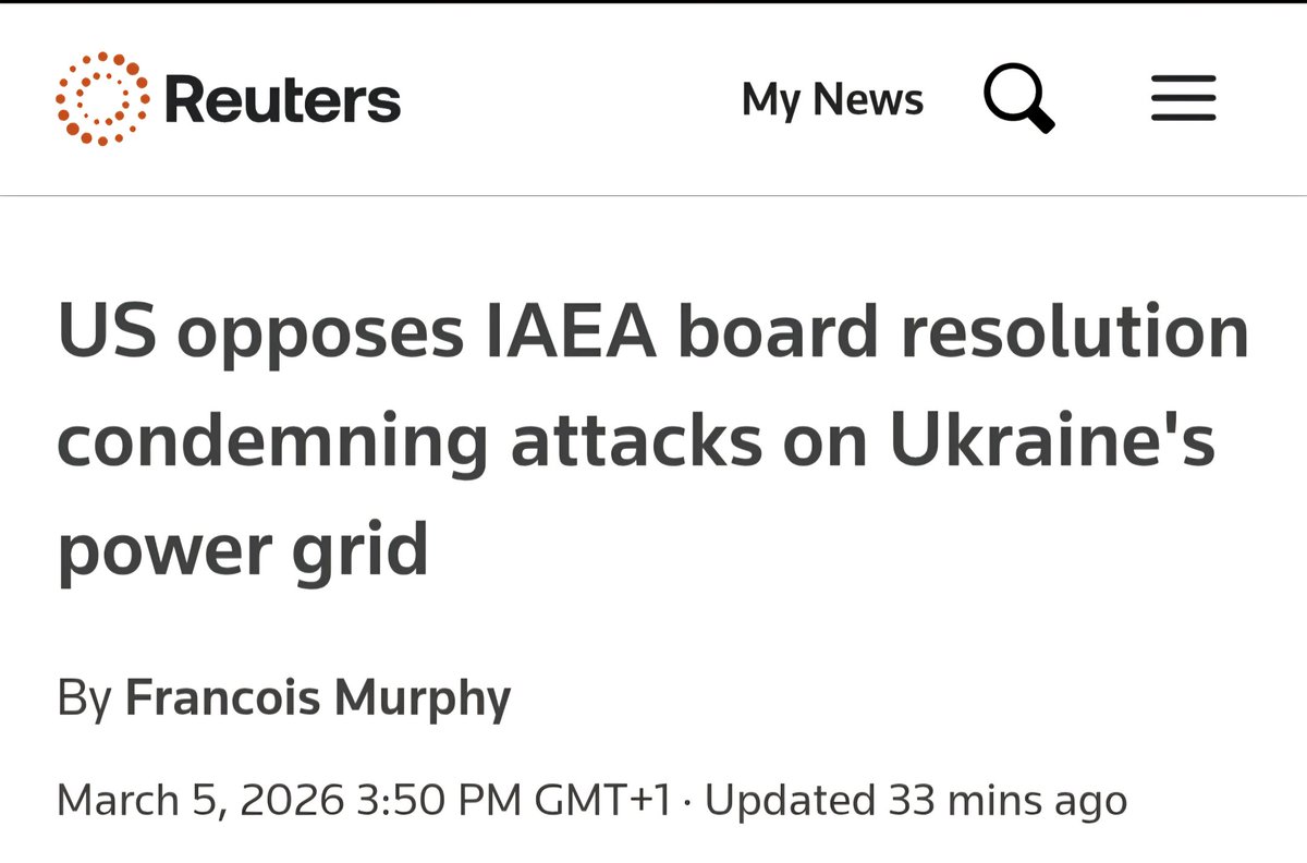 The United States just voted with russia, China, and Niger against condemning attacks on Ukraine’s energy grid.

What a remarkable coalition.