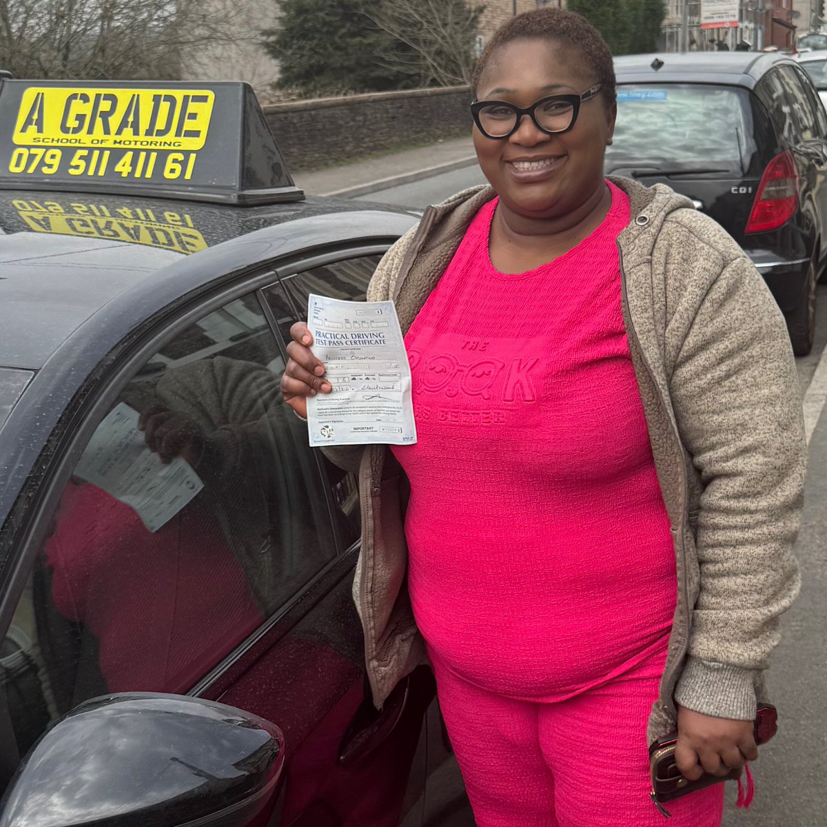 A_Grade_som's tweet photo. Congratulations to Princess on passing his driving test at Llantrisant Test Centre this afternoon. Well done Princess, you’ve made the grade :D   #makingthegrade #A_Grade_som #happylicenceday #drivinglessonsbargoed https://t.co/uX9LOCOJeN