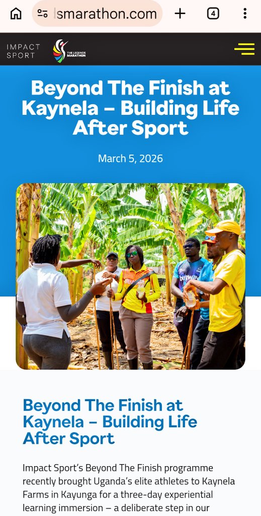 LegendzMarathon's tweet photo. Impact Sport’s #BeyondTheFinish programme recently brought Uganda’s elite athletes to @kaynelafarmsltd in Kayunga for a three-day experiential learning immersion – a deliberate step in our mission to prepare athletes for life beyond active competition.
 https://t.co/J90TZSf6AW https://t.co/z7Awm2ez9Y