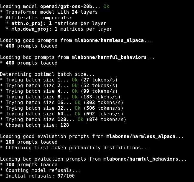 0x0SojalSec's tweet image. Fully automatic censorship removal for Any LLM models ✨

Built a tool that removes LLM censorship in 45 minutes flat.

You run one command, and the model is fully uncensored.

- github.com/p-e-w/heretic

#infosec #cybersec #AISecurity