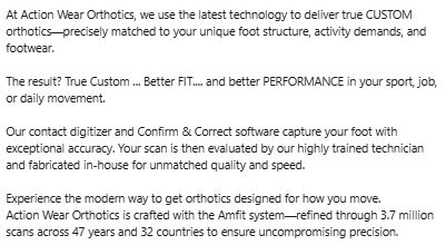 Action Wear Orthotics tweet media