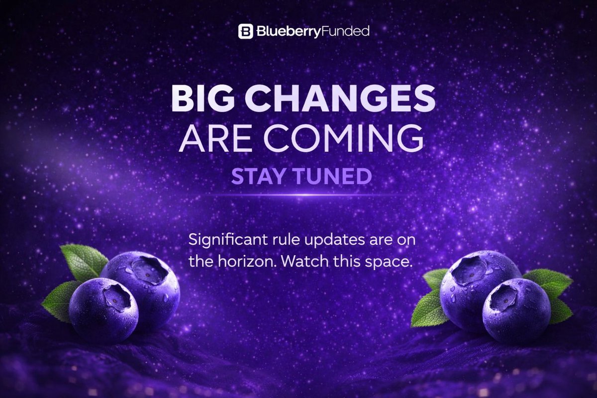 Traders listen 👀

If you didn’t like:

❌ Lot size rules

❌ Position stacking

❌ Chasing losses

❌ One sided betting

❌ All-in trading restrictions

❌ Martingale / Grid

Then this upcoming update from <a href="/BlueberryFunded/">Blueberry Funded</a> might make you very happy 🫐💜

Details soon Berrians🔥