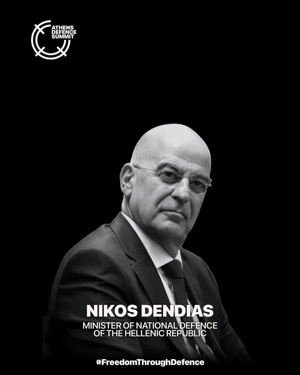 AthensDefence's tweet photo. The defence of freedom requires leadership.
@NikosDendias Minister of National Defence of the Hellenic Republic.
#ourspeakers #FreedomThroughDefence https://t.co/4E3yxPz58E