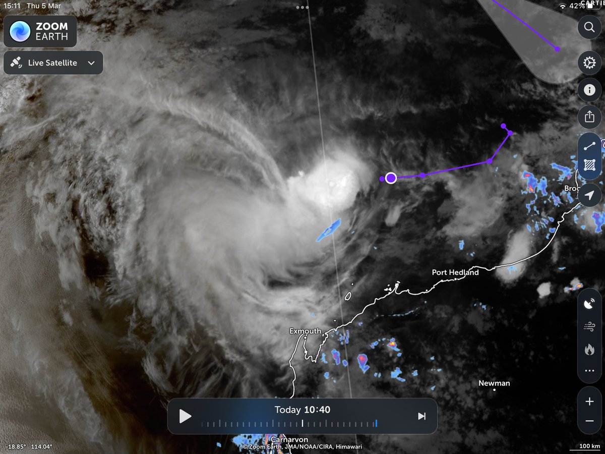 IonisedSkyWatch's tweet photo. #6G abomination and massive #PlasmaFlow #Rollcloud feeding the twister off Australia’s NW coast! 🇦🇺Zoom in to see the details https://t.co/QDwTcHEz1g