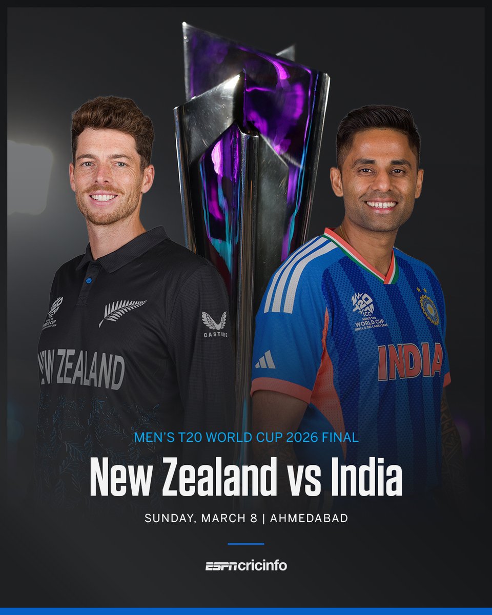 Your #T20WorldCup finalists, New Zealand and India 🏆