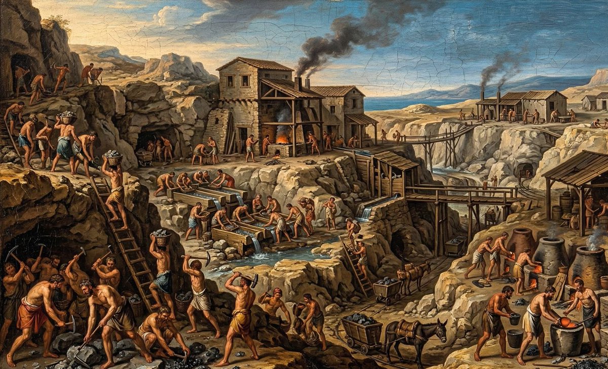 Em 483 a.C., Atenas descobriu um dos maiores veios de prata do mundo antigo.

Os cidadãos queriam dividir a riqueza entre si. Um homem chamado Temístocles teve outra ideia.

A decisão que tomaram mudou o curso da civilização ocidental. Esta é a história das minas de Laurion: