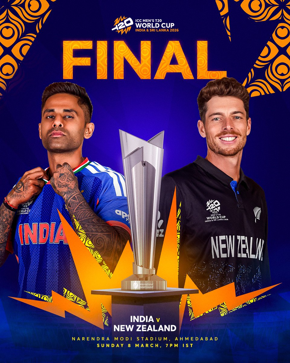 𝐇𝐢𝐬𝐭𝐨𝐫𝐲 𝐚𝐰𝐚𝐢𝐭𝐬 ⏳

India and New Zealand will chase ultimate glory in the #T20WorldCup Final 🏆