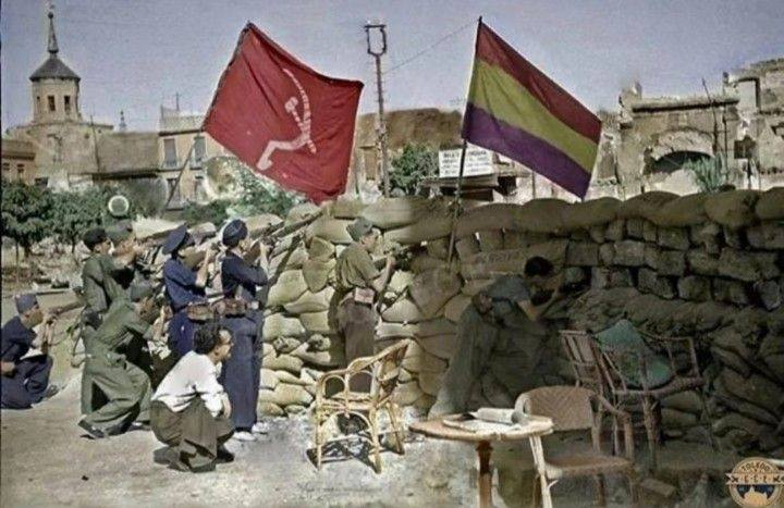Antifascist fronts in the Spanish Civil War, 1937.