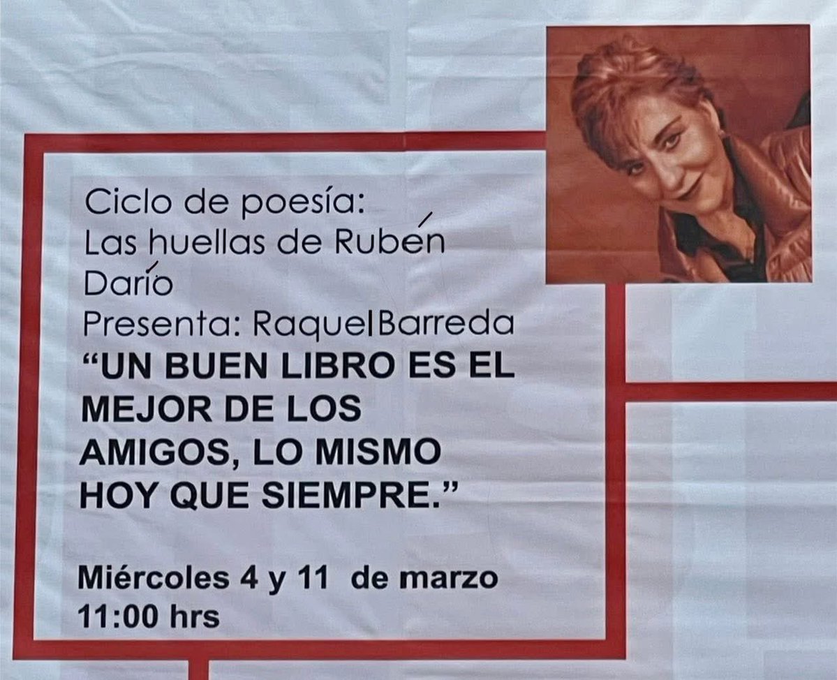 Entrada libre.
Los esperamos 
Ciclo de poesía ‘Las huellas de Rubén Darío’.
📚🌟
La cita es el miércoles 
11 a las 11.

<a href="/museotrotskymex/">Museo León Trotsky</a> 

#poesia
#RubenDario