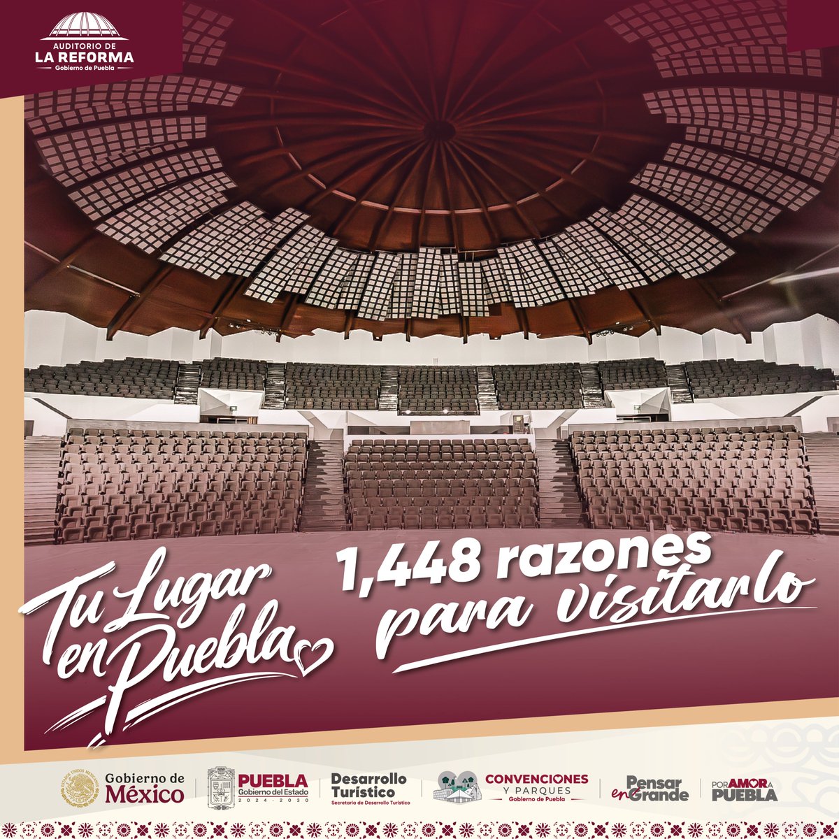 🌟💺 Cada lugar ofrece una vista especial y comodidad para disfrutar el espectáculo.

Un espacio que espera por ti 🎭✨
#LatidoDeMéxico #ExperienciaÚnica #Puebla